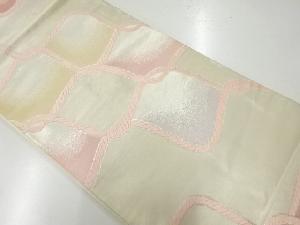 アンティーク　変わり格子模様織出し袋帯（材料）